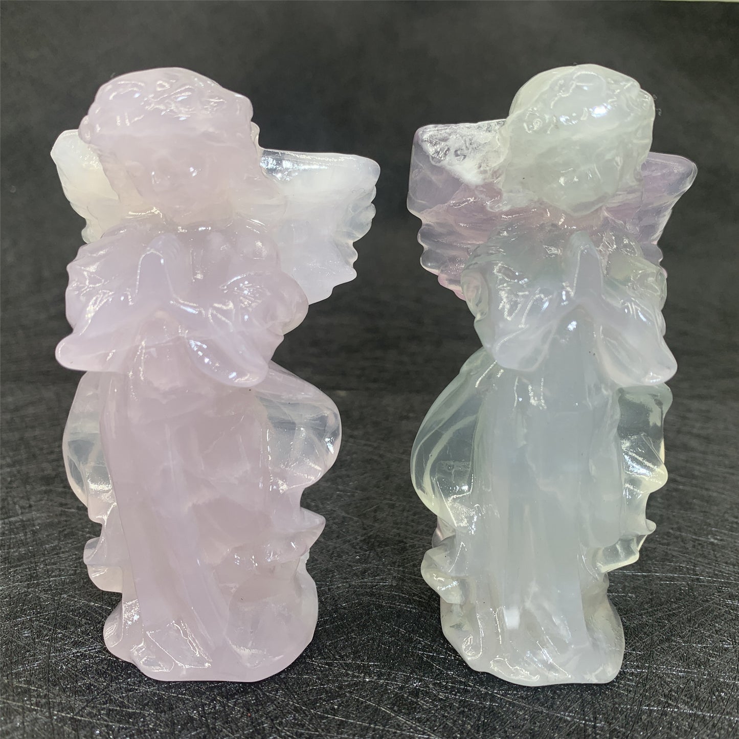 Natural Crystal Carved Angel Statue Ornament