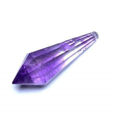 High-Grade Natural Purple Yellow Crystal Amethyst Single Tip Neckline Pendant