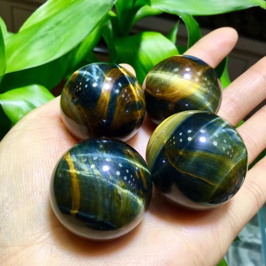 Tiger Eye-Yellow& Blue Crystal Ball Sphere