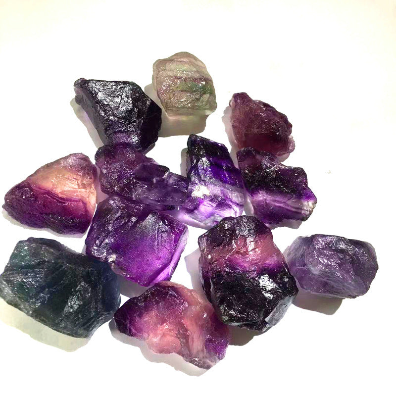 Natural Colorful Fluorite Large Grain Raw Stone