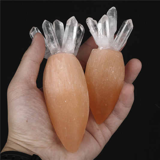 Best Selling Source Of Natural Gypsum Crystal Carrot Ornaments