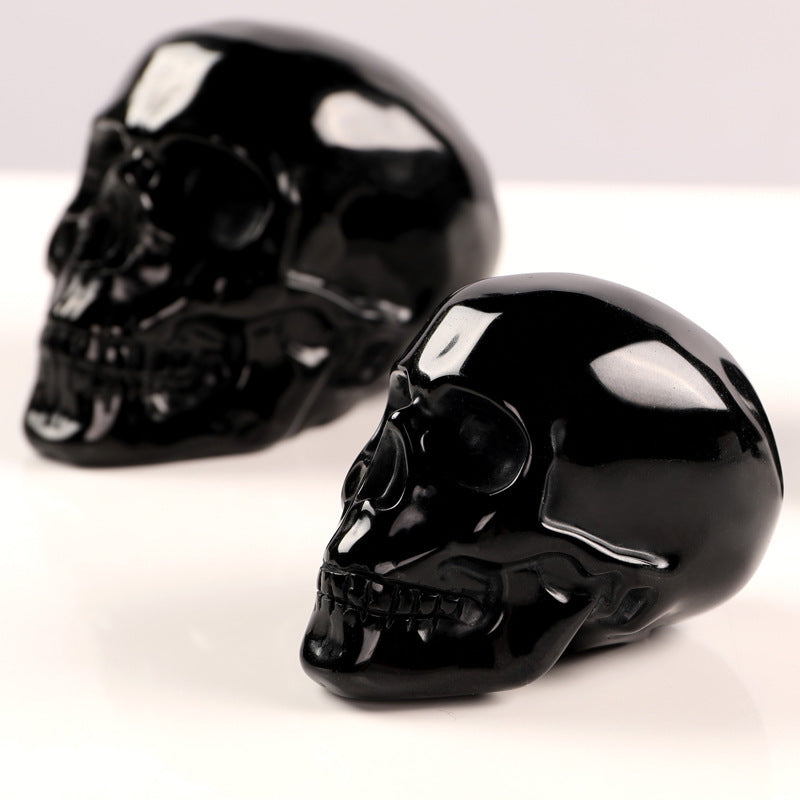 Obsidian Skull Obsidian Stone Bone Crystal Skull