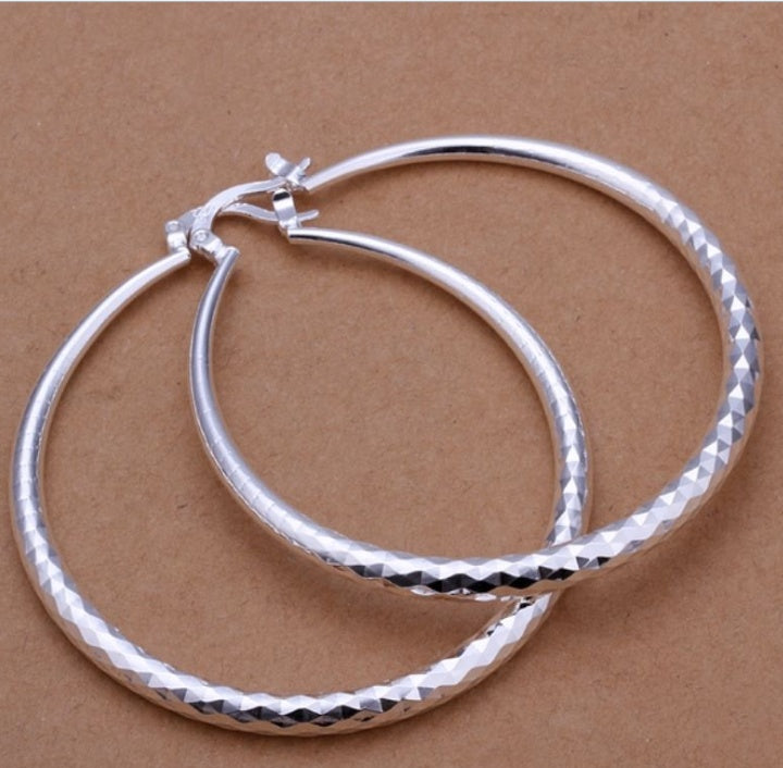 Silver925 Exaggerated Large Hoop Earrings Hoop Earrings