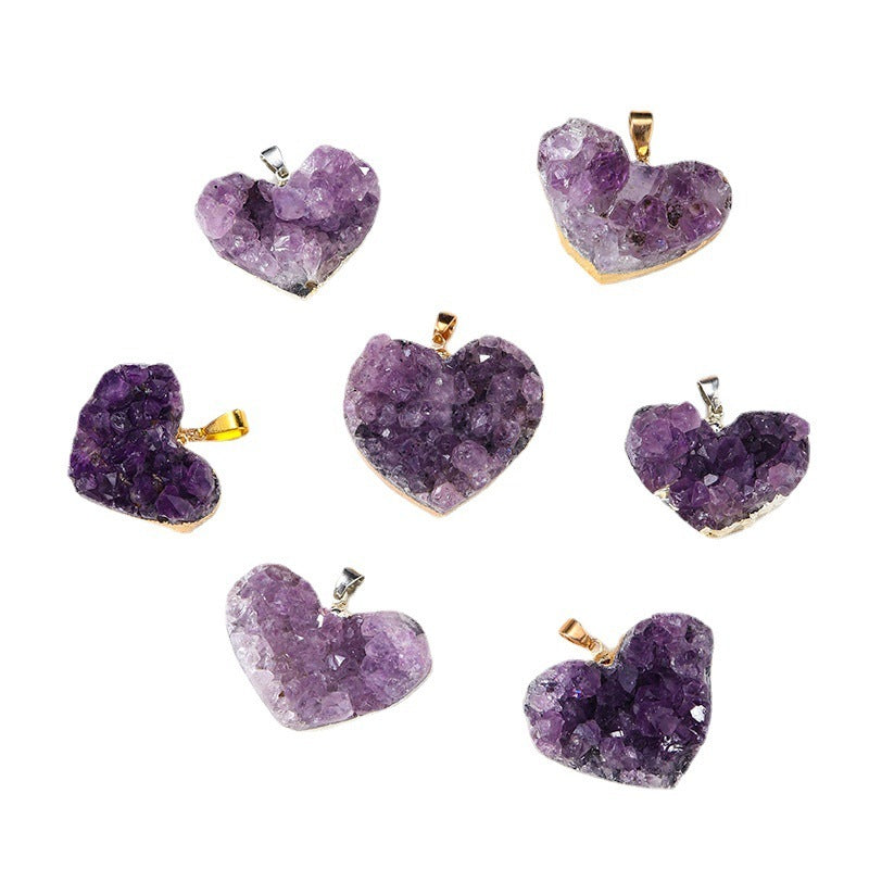 Uruguay Amethyst Cluster Heart Pendant!!So Gorgeous!!