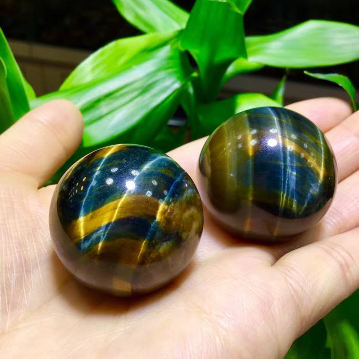 Tiger Eye-Yellow& Blue Crystal Ball Sphere