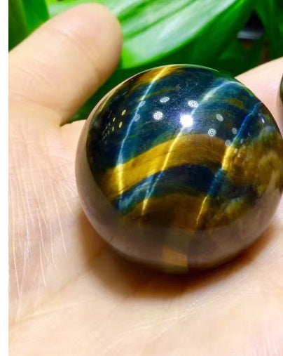 Tiger Eye-Yellow& Blue Crystal Ball Sphere