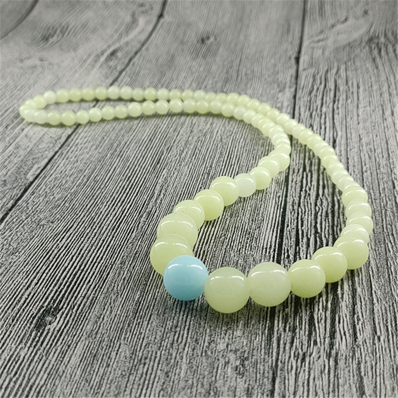 Natural Luminous Fluorite Beaded Necklace