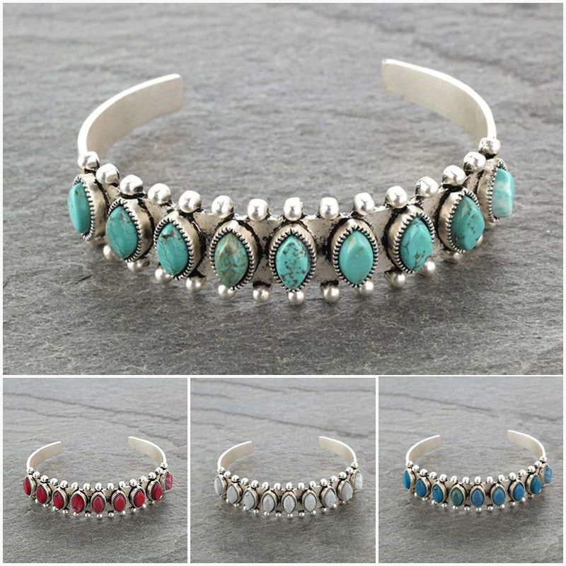 Bohemian Style Natural Turquoise Bracelet