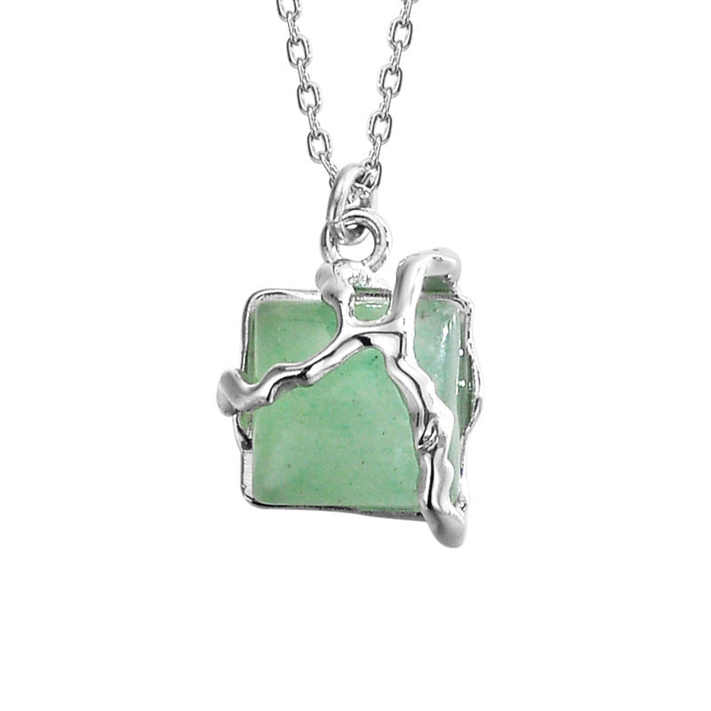 Square Green Aventurine Pendant