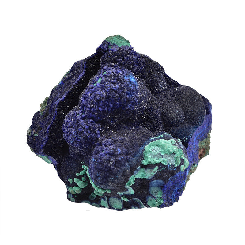 Natural Azurite And Malachite Symbiotic Mineral Crystals