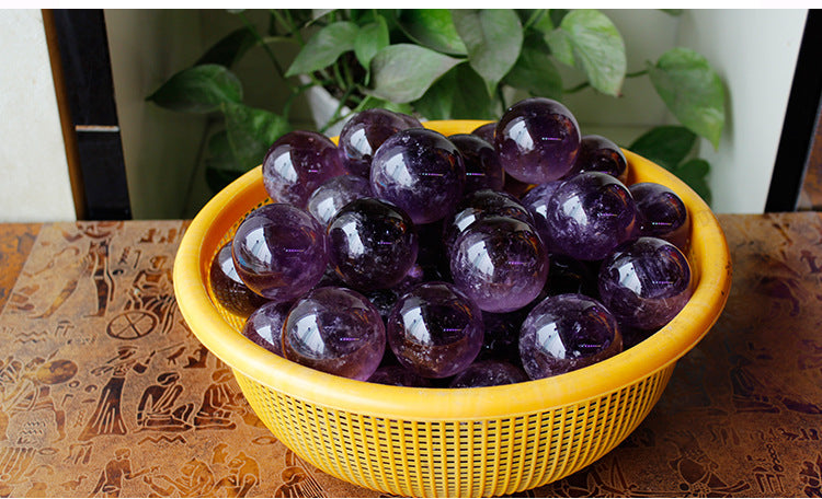 Natural,High-Grade, Brazilian Amethyst Sphere Ornaments!!Original Stone Hand Sanding!!