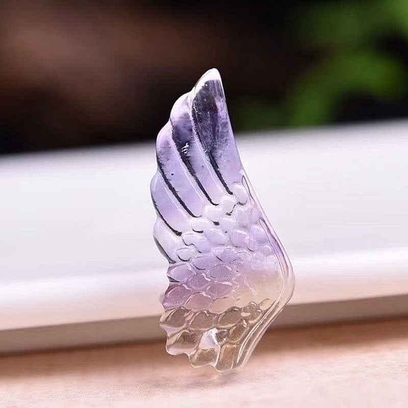 Natural Fluorite Wing Shaped Pendant Jewelry