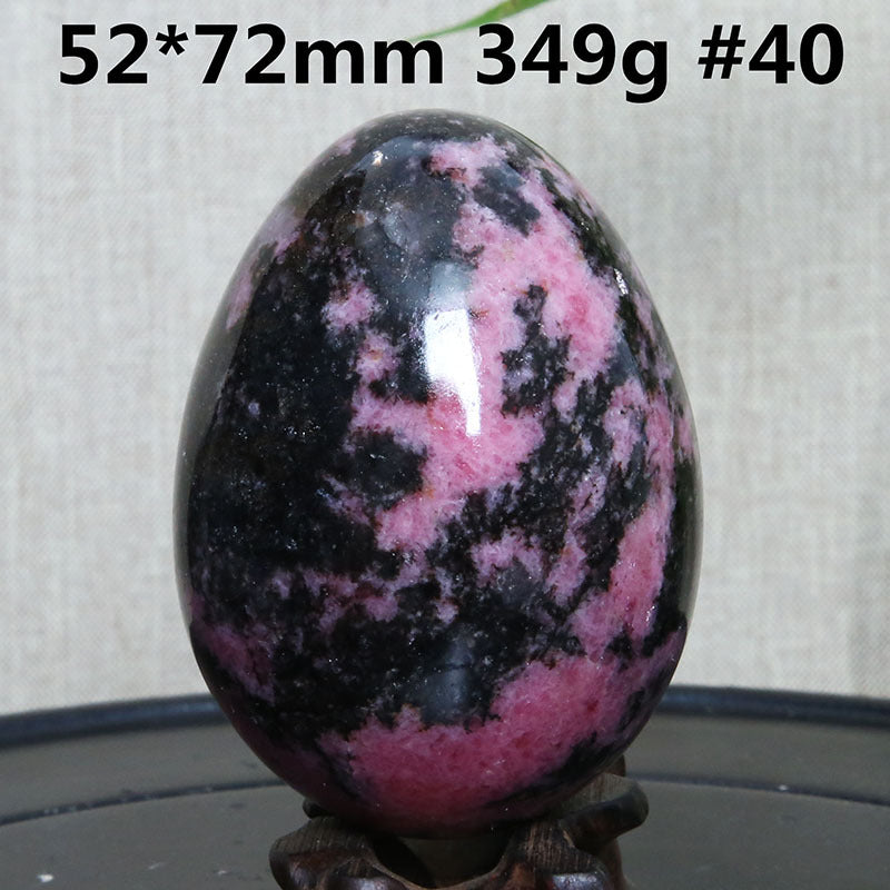 Natural Crystal Plum Tourmaline Stone Egg Ornaments