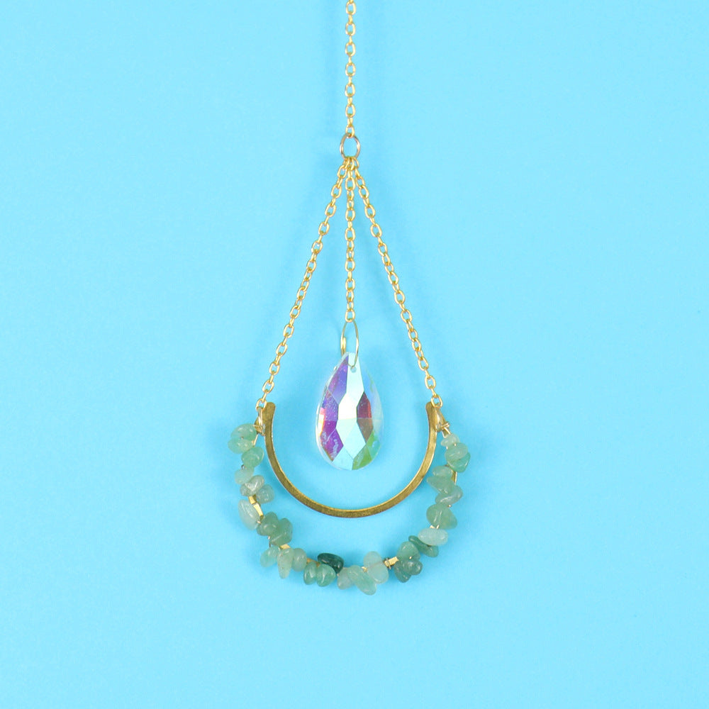 Crystal Moon Water Drop Pendant