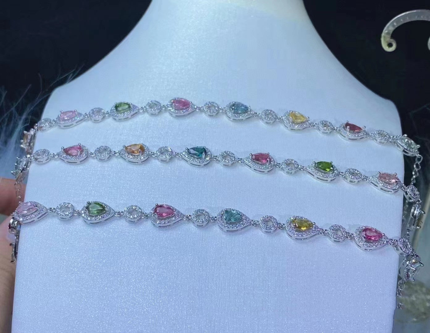 Natural Tourmaline Bracelet Candy Color!!So pretty!!