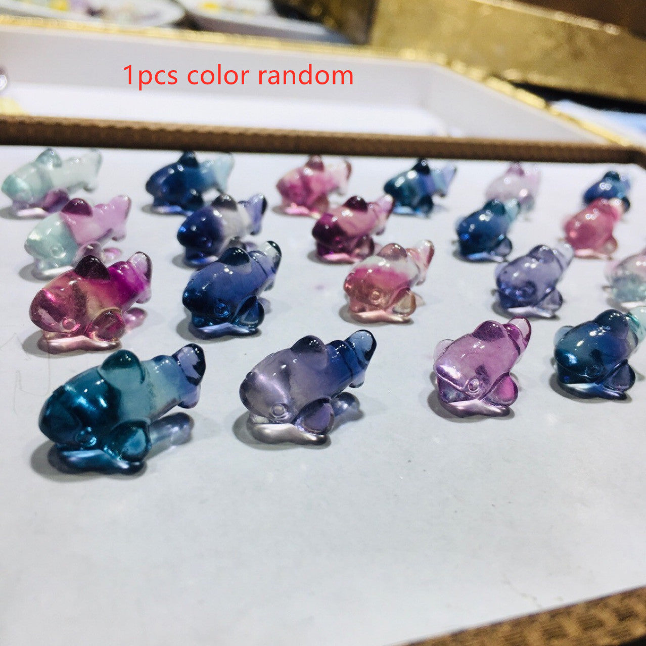 Colorful Fluorite Animal Carvings