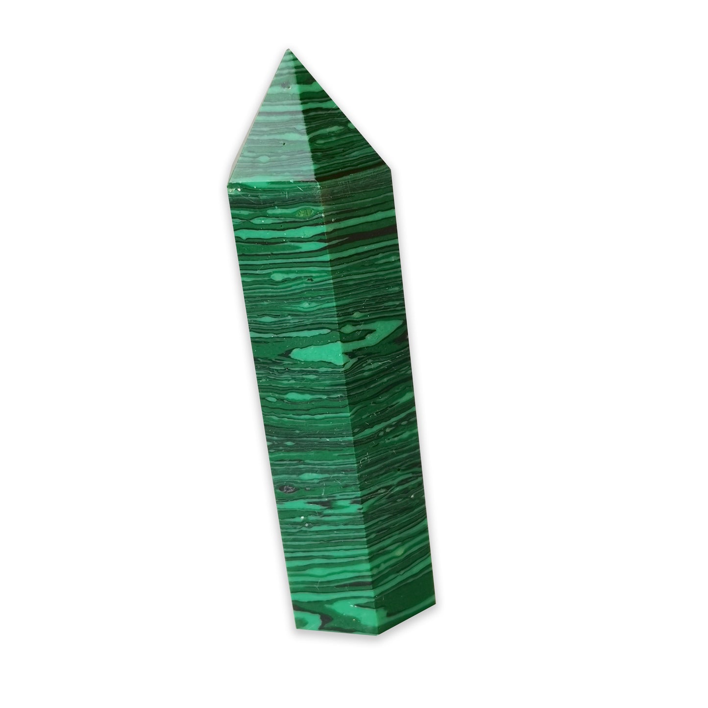 Natural Malachite Crystal Hexagonal Craft Ornament