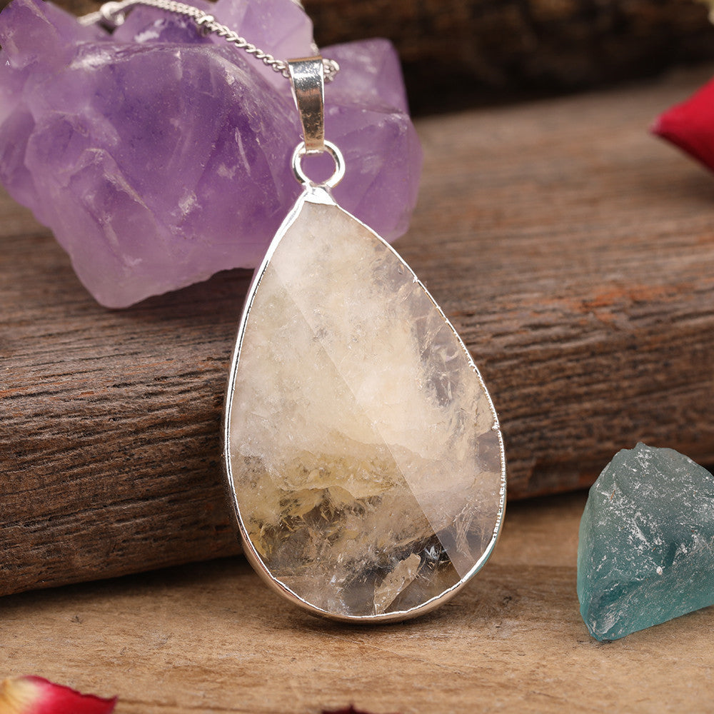 Citrines Amethysts Rose Quartz Stone Waterdrop Pendant