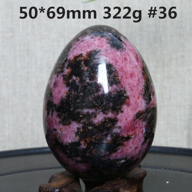 Natural Crystal Plum Tourmaline Stone Egg Ornaments