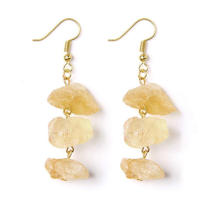 Irregular Citrine Gravel Earrings