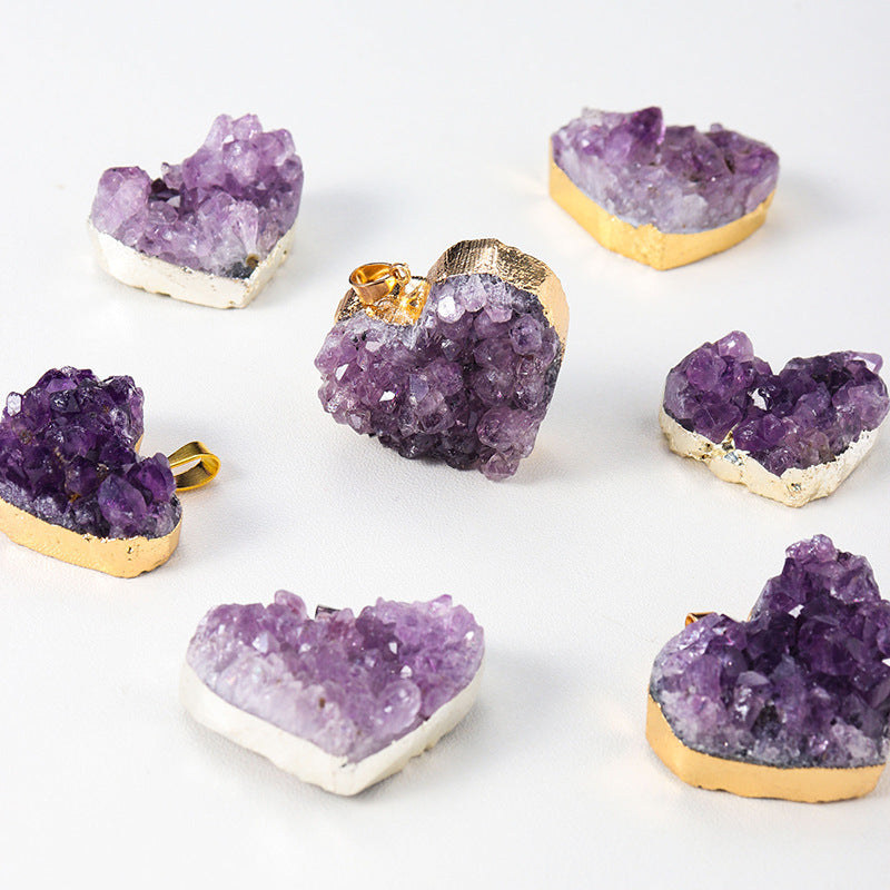 Uruguay Amethyst Cluster Heart Pendant!!So Gorgeous!!