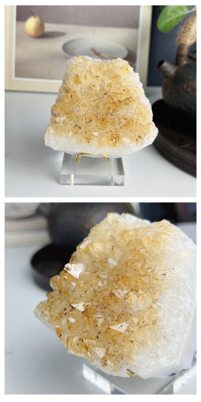 Brazilian Citrine Cluster With Delicate Pedestal