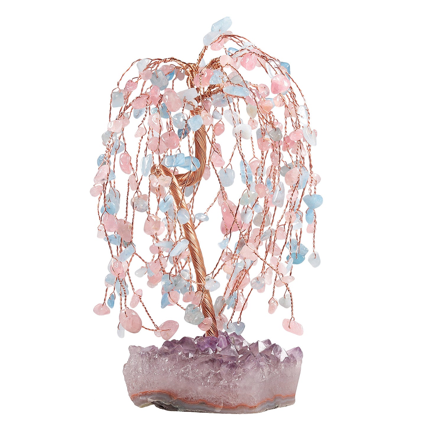 Natural Amethyst Base Weeping Willow Crystal Decoration