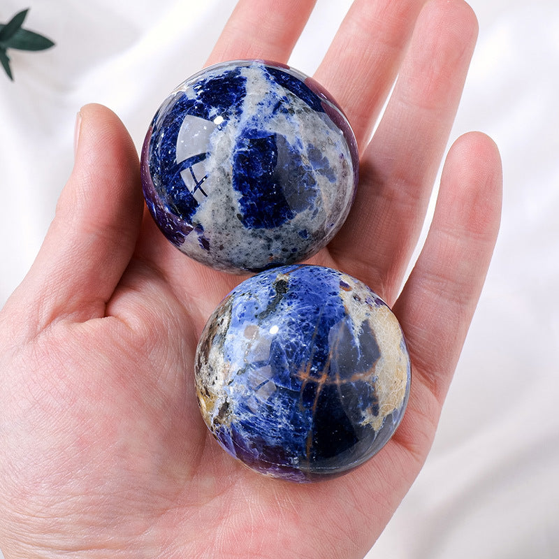 Natural Crystal Blue Stone Crystal Sphere Ornaments