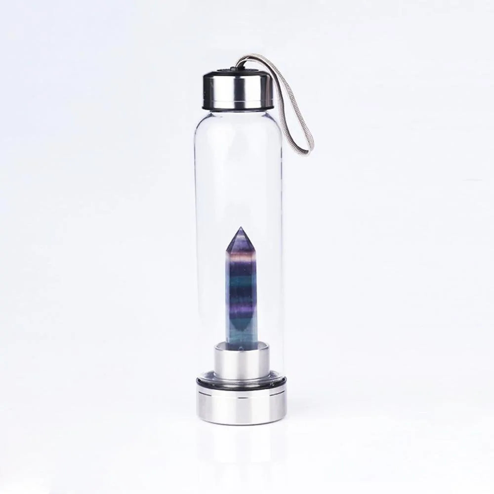 Quartz Gemstone Glass Bottle