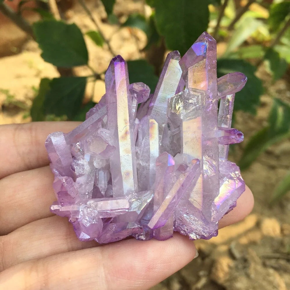 Purple Flame Aura Quartz Crystal