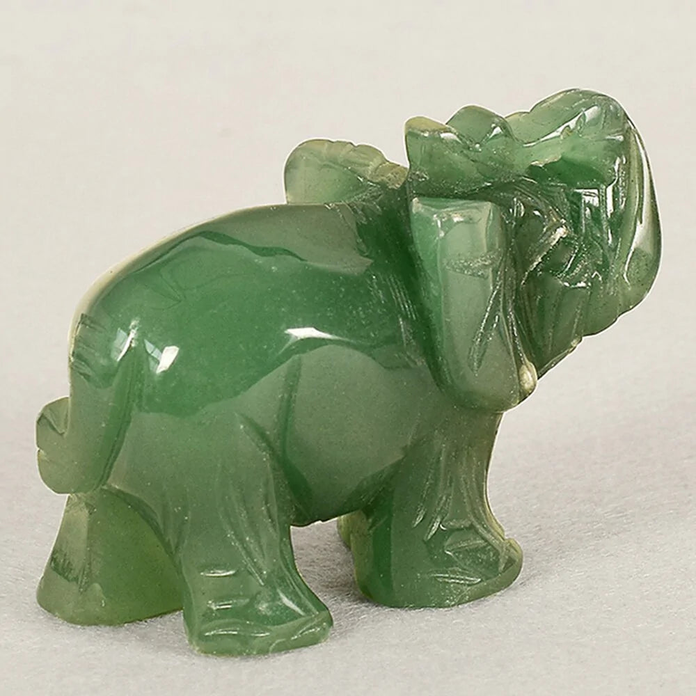 Jade Stone Craving Elephant Feng Shui Statue