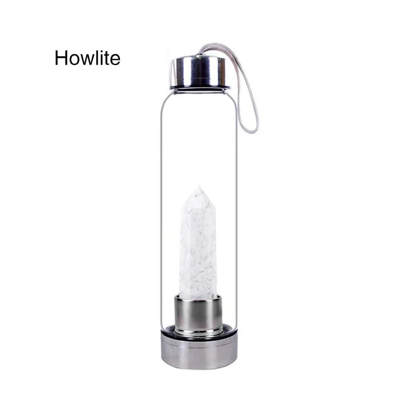 Quartz Gemstone Glass Bottle