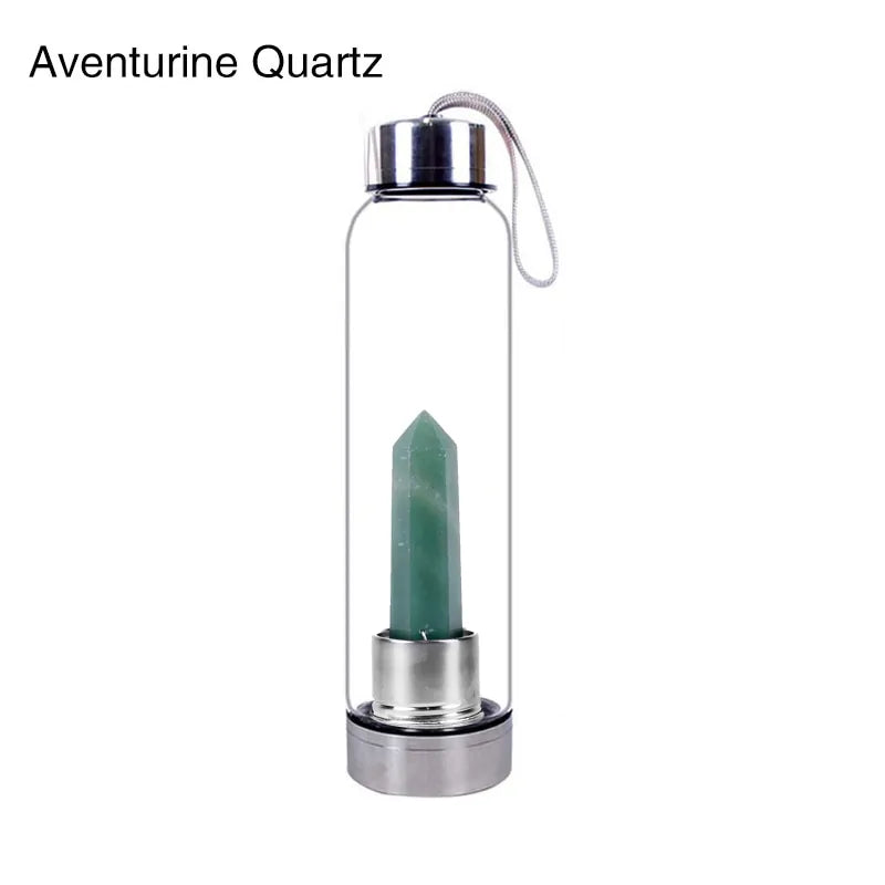 Quartz Gemstone Glass Bottle